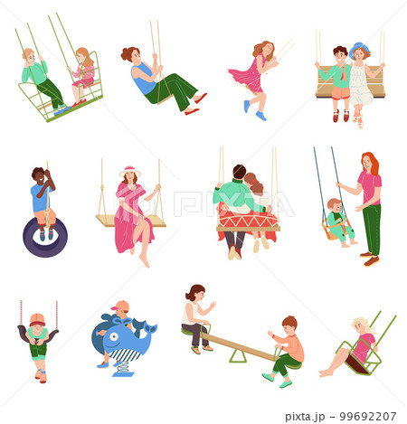 Characters On Swings Set 99692207