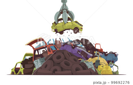 Car Dump Cartoon 99692276
