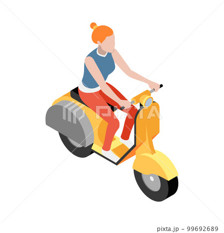 Scooter Rider Girl Composition Scooter Rider Girl Composition 99692689