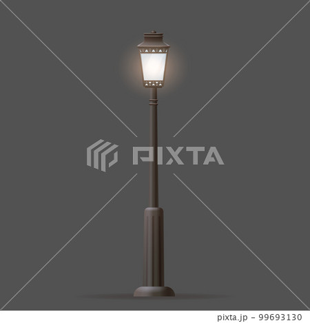 Isolated night lantern with pillar lamp. Vector. Isolated night lantern with pillar lamp. Vector. 99693130
