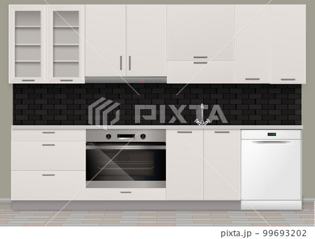Realistic Kitchen Interior Realistic Kitchen Interior 99693202