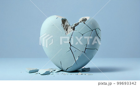 イメージ素材:割れたのハートのイメージ(Generative AI) イメージ素材:割れたのハートのイメージ(Generative AI) 99693342