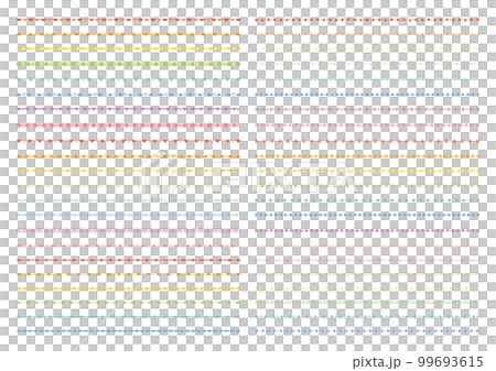 44 types of handwritten decoration line material set / vector 99693615