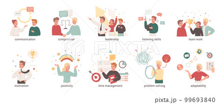 Soft Skills Cartoon Set 99693840