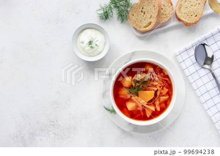 traditional Russian Ukrainian red borscht. 99694238