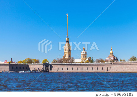 Peter and Paul fortress on a sunny day, Saint-Petersburg, Russia 99695185