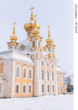 Church of Saints Peter and Paul on a winter day. Peterhof Church of Saints Peter and Paul on a winter day. Peterhof 99695187