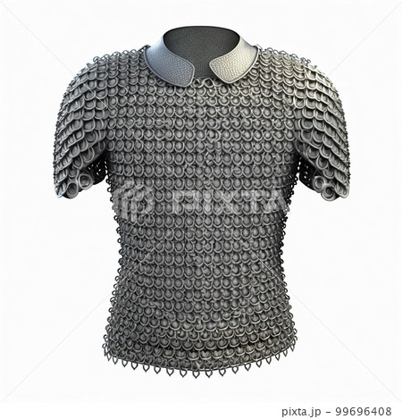women's t-shirt of an unusual design, like a knight's chain mail, creative clothing, isolated on white women's t-shirt of an unusual design, like a knight's chain mail, creative clothing, isolated on white 99696408