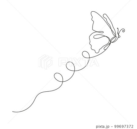 Butterfly continuous line vector. Minimalist contour insect in hand drawn. Cute butterfly illustration. Butterfly continuous line vector. Minimalist contour insect in hand drawn. Cute butterfly illustration. 99697372