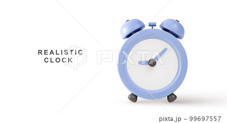 3d realistic blue clock. Vector illustration. 99697557