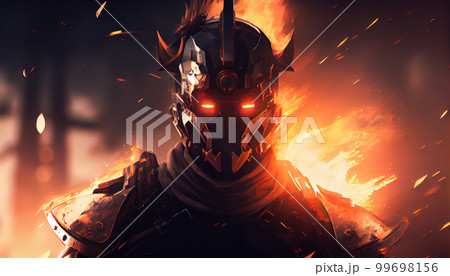 Knight in front of castle 99698156