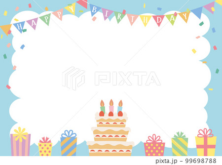 誕生日カード_ブルー_happy birthday 99698788