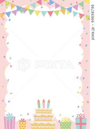 誕生日カード_ピンク 99698796