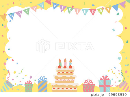 誕生日カード_イエロー_happy birthday 誕生日カード_イエロー_happy birthday 99698950