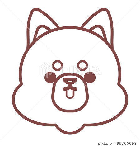 かわいい犬のデフォルメ線画イラスト かわいい犬のデフォルメ線画イラスト 99700098