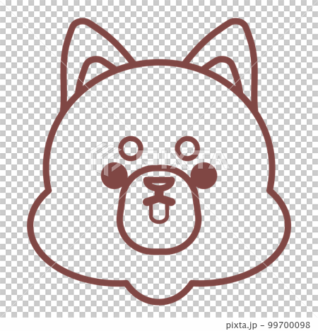 かわいい犬のデフォルメ線画イラスト かわいい犬のデフォルメ線画イラスト 99700098