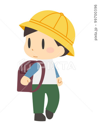 ランドセルを背負った小学校低学年の男の子2（輪郭線なし） 99700396