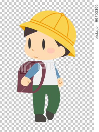 ランドセルを背負った小学校低学年の男の子2（輪郭線なし） 99700396