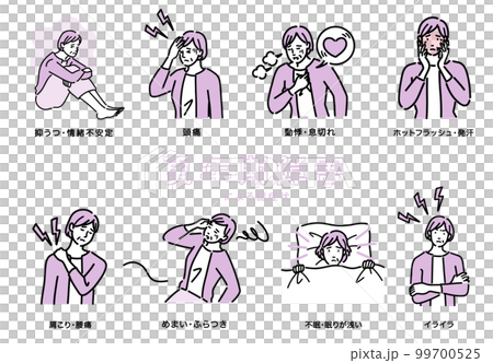 更年期障害に悩む中年女性のセット 99700525