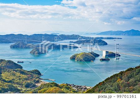 【亀老山展望公園より来島海峡大橋】 愛媛県今治市吉海町南浦 99701161