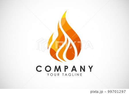 Polygonal Fire Flame Logo. Colorful Low Poly Flame Logo. Low Poly Abstract Geometric Design. Vector Illustration 99701297