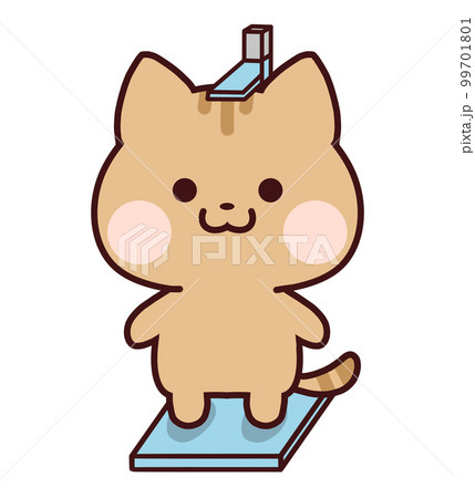 身長をはかるトラ猫 99701801