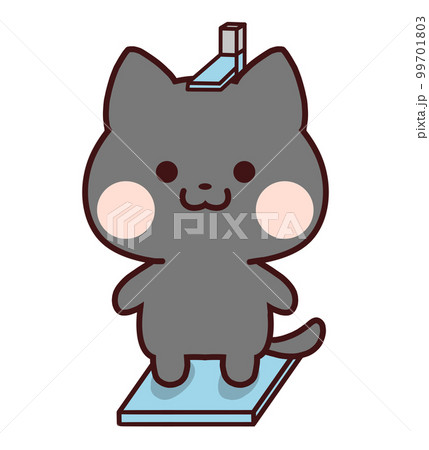 身長をはかる黒猫 99701803