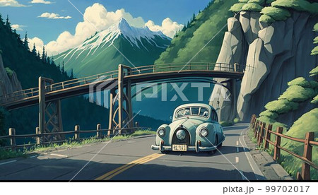 山道のドライブ