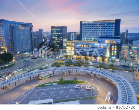 富山_富山駅南ロータリーの絶景夕景 99702720