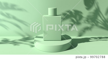 Abstract monochrome 3D render of coosmetic bottle 99702788