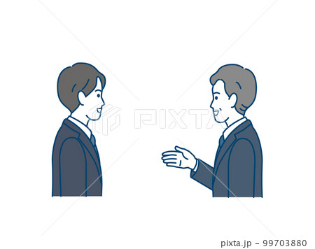 会話をするスーツ姿の男性のイラスト　話し合い　コミュニケーション 99703880