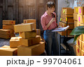Asian teenager owner business woman work at home for online shopping and sale. 99704061