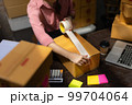 Asian teenager owner business woman work at home for online shopping and sale. 99704064