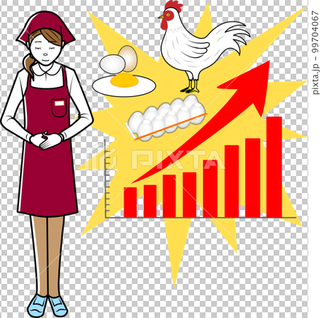 卵の価格高騰を説明する店員さん 99704067