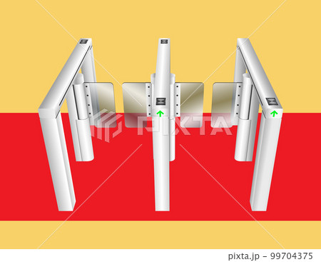 Pedestrian Access Gates. Swing gate barrier to block the passage without permission 99704375