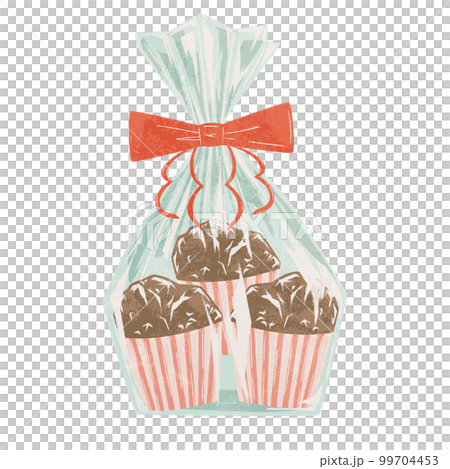 hand drawn watercolor style illustration of homemade cupcake 99704453