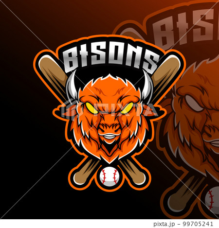 Bison Baseball Animal Team Badge Bison Baseball Animal Team Badge 99705241