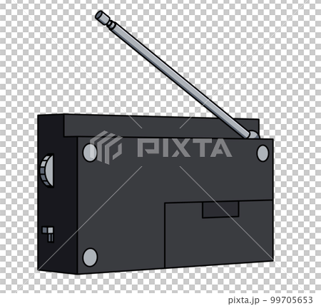 ラジオ斜め後ろのイラスト 99705653