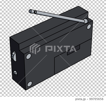 ラジオ斜め後ろのイラスト 99705656