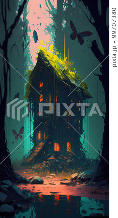 人里離れたところに立つ家「AI生成画像」 人里離れたところに立つ家「AI生成画像」 99707380