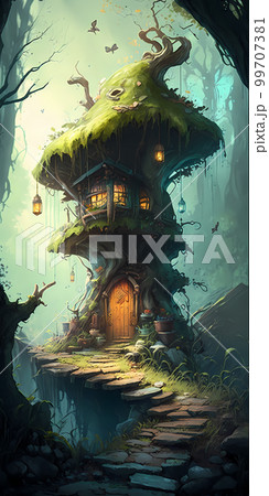 人里離れたところに立つ家「AI生成画像」 人里離れたところに立つ家「AI生成画像」 99707381