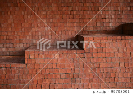 brown brick wall with staircase, construction design brown brick wall with staircase, construction design 99708001