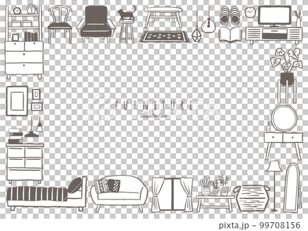 Furniture interior line drawing illustration 99708156
