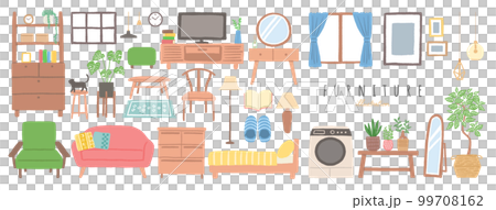 Furniture interior illustration banner Furniture interior illustration banner 99708162