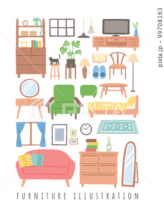 家具　インテリアのイラスト　 99708163
