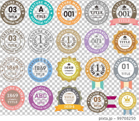 label template retro color 99708250