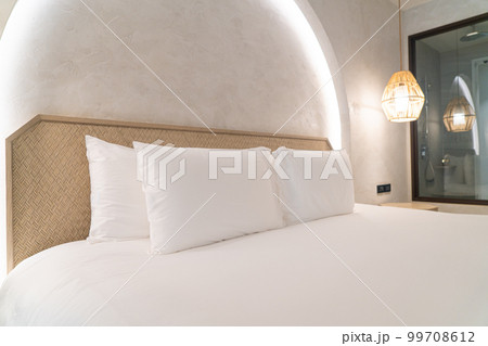 comfortable white pillows on bed comfortable white pillows on bed 99708612