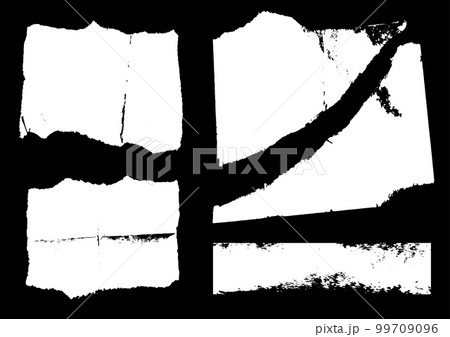 ラフにちぎられた紙片のセット 99709096