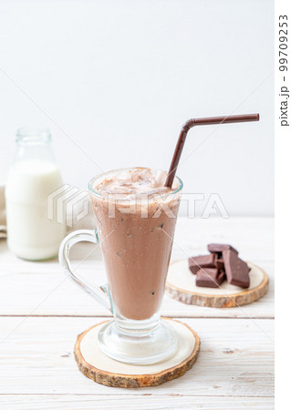 Iced chocolate milkshake drink Iced chocolate milkshake drink 99709253