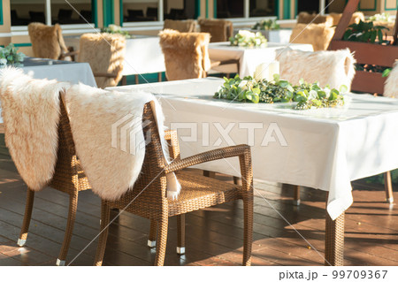 beautiful dinning chair on outdoor space 99709367